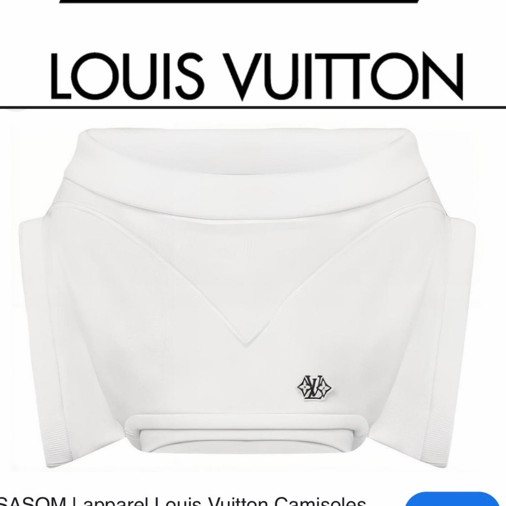 New💕Louis Vuitton Camisoles White cropped  knitTop